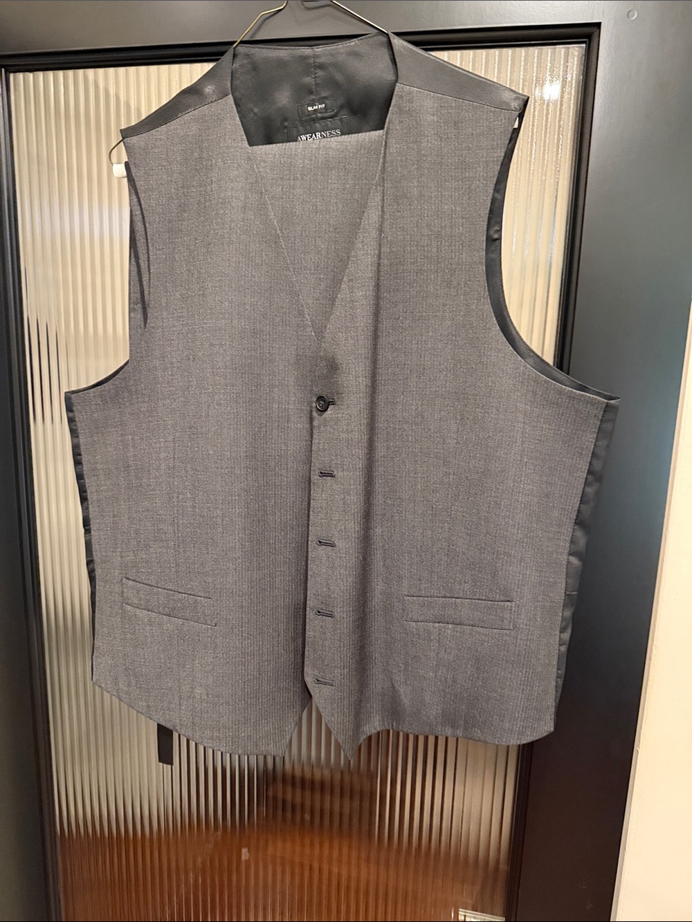 Awearness Kenneth Cole Gray Suit Vest & Dress Pants Set | Vest XXL / Pants 40
